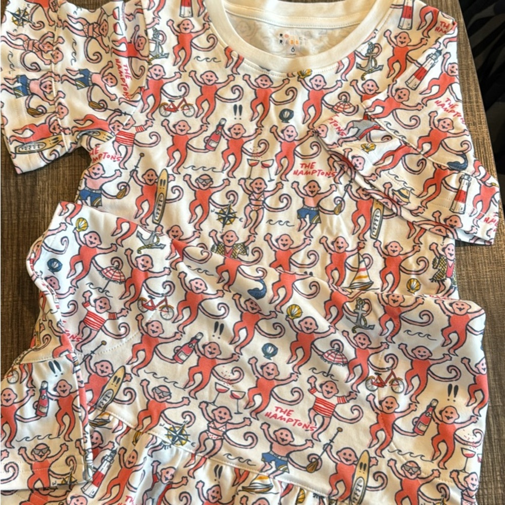 NWOT - Roller Rabbit Kids Pajama Dress Size 6 in Monkey Hamptons Print